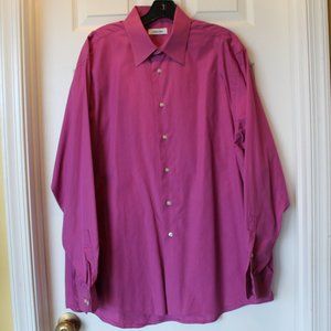 CALVIN KLEIN LS Button Down Berry Pink Dress Shirt Size 17-34/35